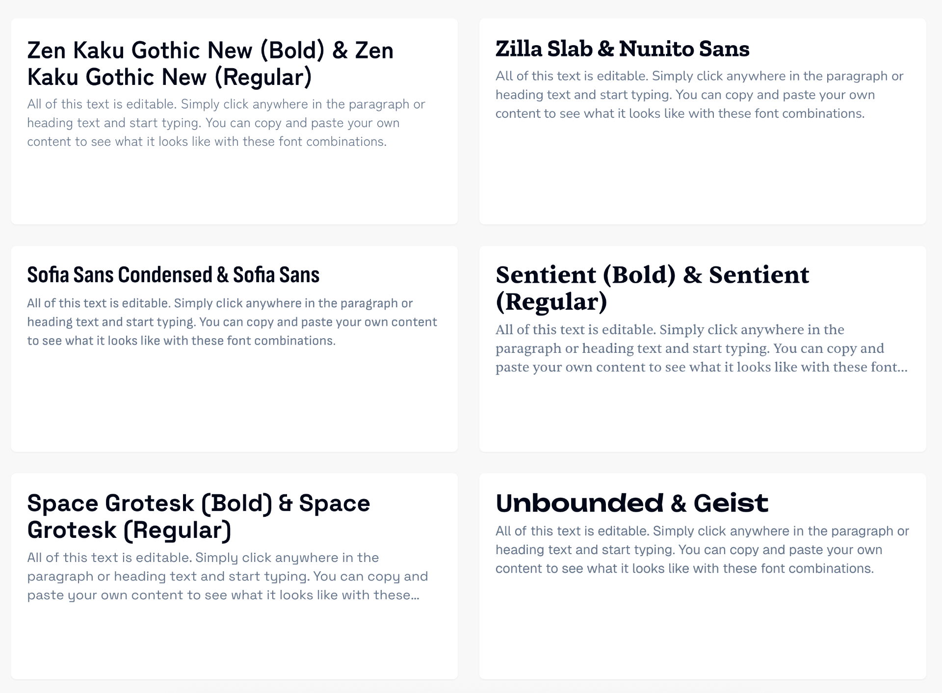 Compatible Font Fontpair - Free Google Font Combinations & Generator